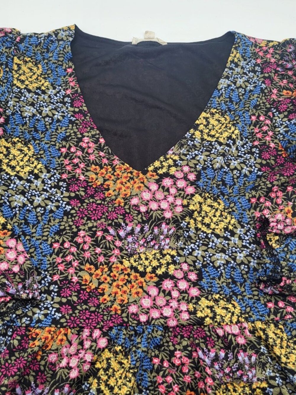 Jane and Delancey Womens XS Floral V Neck Peasant Prairie Maxi Dress - Picture 9 of 9